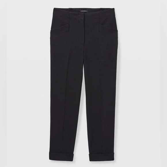 Club Monaco Black Textured Slim Trousers - Picture 1 of 7